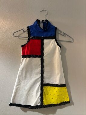 Weissman “Brick House” Colorblock Dance Costume Dress - Blue, Red, Yellow, White
